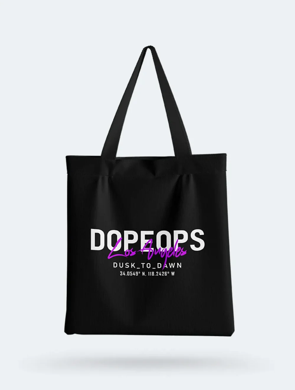 Dopeops Tote Bag Black LA Dusk to Dawn